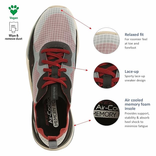 Buy Skechers Mens Mira Casual Lace Up Shoes Vegan Athletic